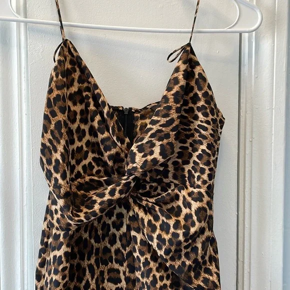 Zara Leopard Print Wide Leg Jumpsuit - Picture 2 of 4